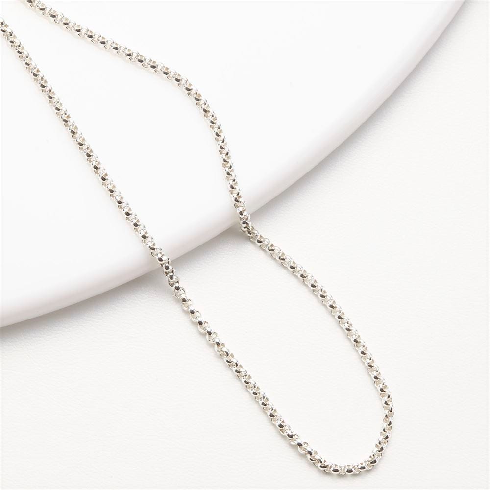 ネックレス レディース メンズ 甲丸 ロールチェーンのみ シルバー925製 45cm 太さ3mm