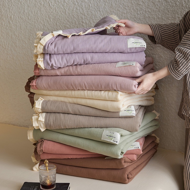 2024 夏 新作 绵 ひんやり 可愛らしい タオルケット ダブルベール エアコン掛け布団 布団