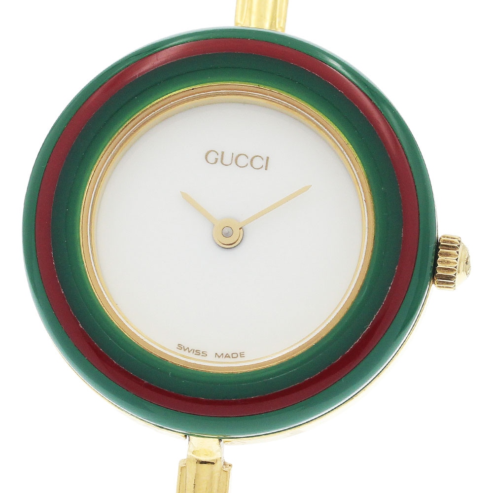 グッチ GUCCI 11/12.2 チェンジベゼル クォーツ レディース 内箱付き_948766【中古】