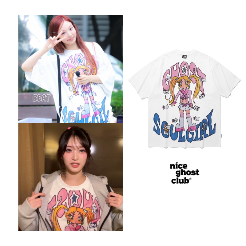 [TWICE ナヨン 着用][IVE イソ 着用][X SOULPUSSSY CAT]GHOSTSOULGIRL GYARU BIG BIG TEE_WHITE / 韓国アイドル / ユニセックス 8,200円