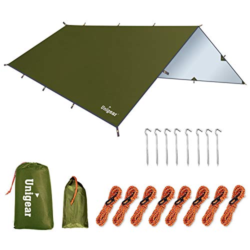 Unigear 防水タープ キャンプ タープ テント 軽量 日除け 高耐水加工 紫外線カット 遮熱 サンシェルター ポ