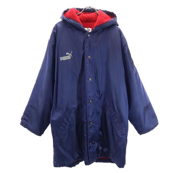 90s ヒットユニオン オールド 長袖 ベンチコート 紺 フード メンズ