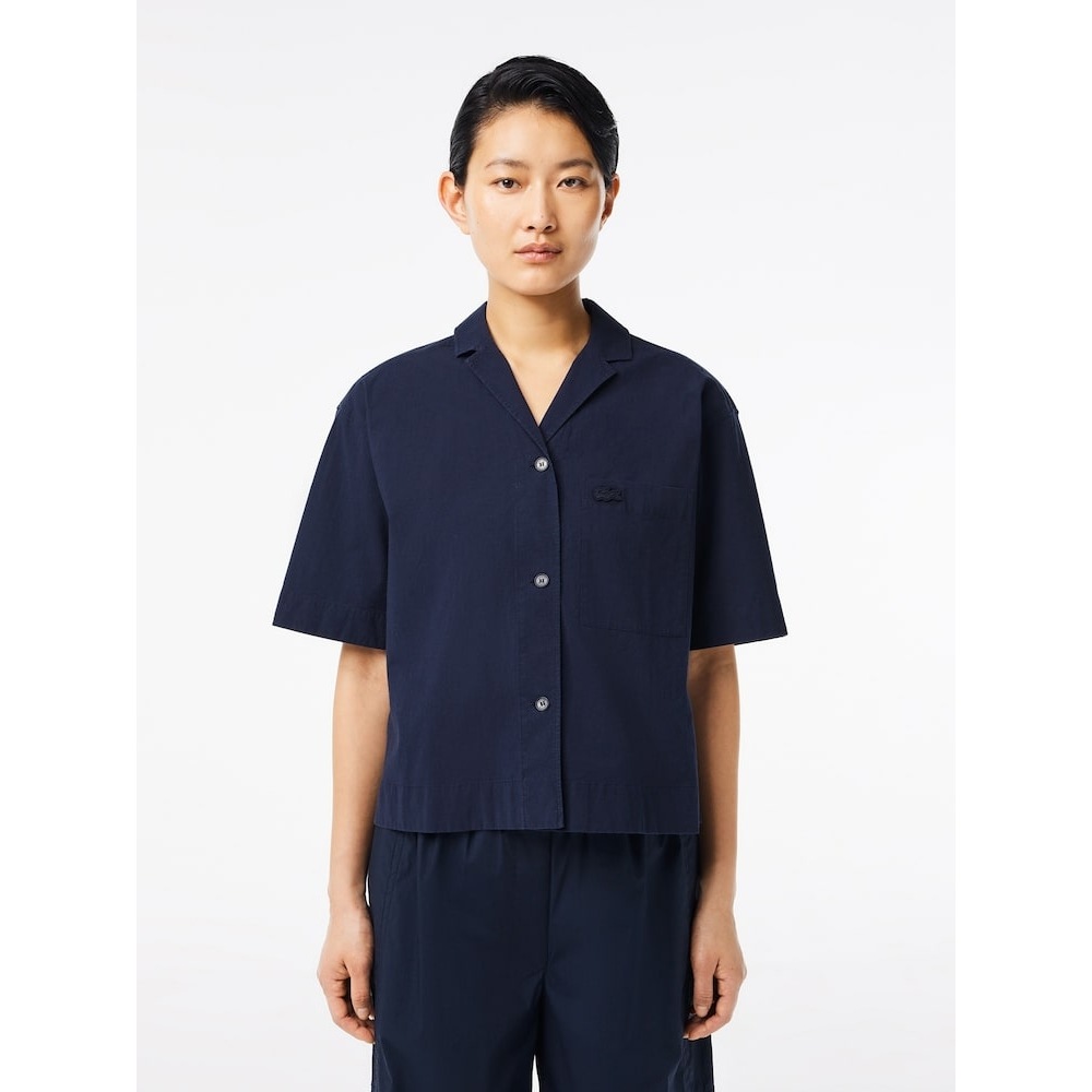 LACOSTE 女性用オーバーフィットポークショートスリーブシャツ CF6918-54G 166 Q2NCF6918-54G166