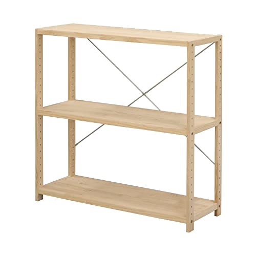 サイズ：3段80幅 エイアイエス (AIS) パインラック3段80 ナチュラル HZPR-3D8