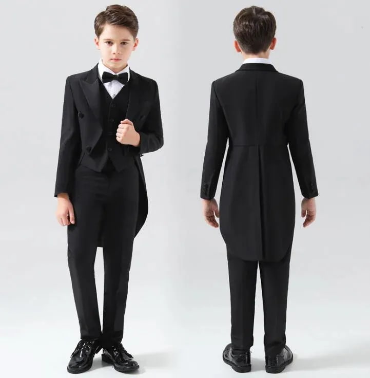 子供燕尾服 男の子 タキシード 無地 男の子スーツセット 結婚式紳士服 入学式 卒業式 ピアノ 発表会