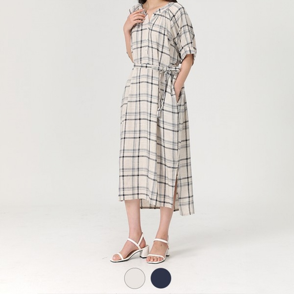 (アナルドバシーニ) (アナルドバシーニ) オーバーフィットチェック半袖ワンピース (AV06OP08M)