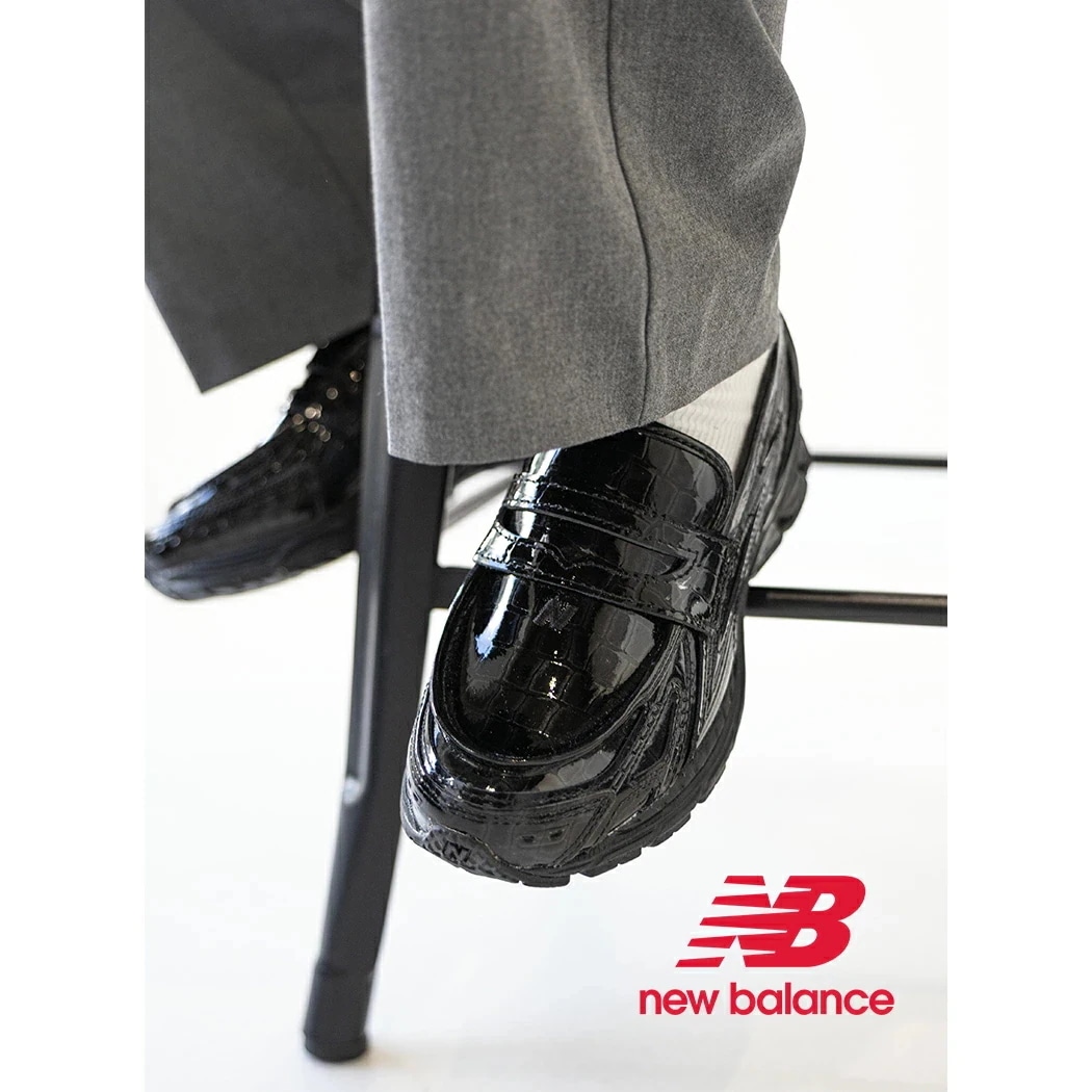 NEW BALANCE ニューバランス 1906 ローファー クロコ スニーカー U1906LCR BLACK CROC ( ブラック 黒 ワニ革 クロコダイル パテント メンズ 2002 991 9