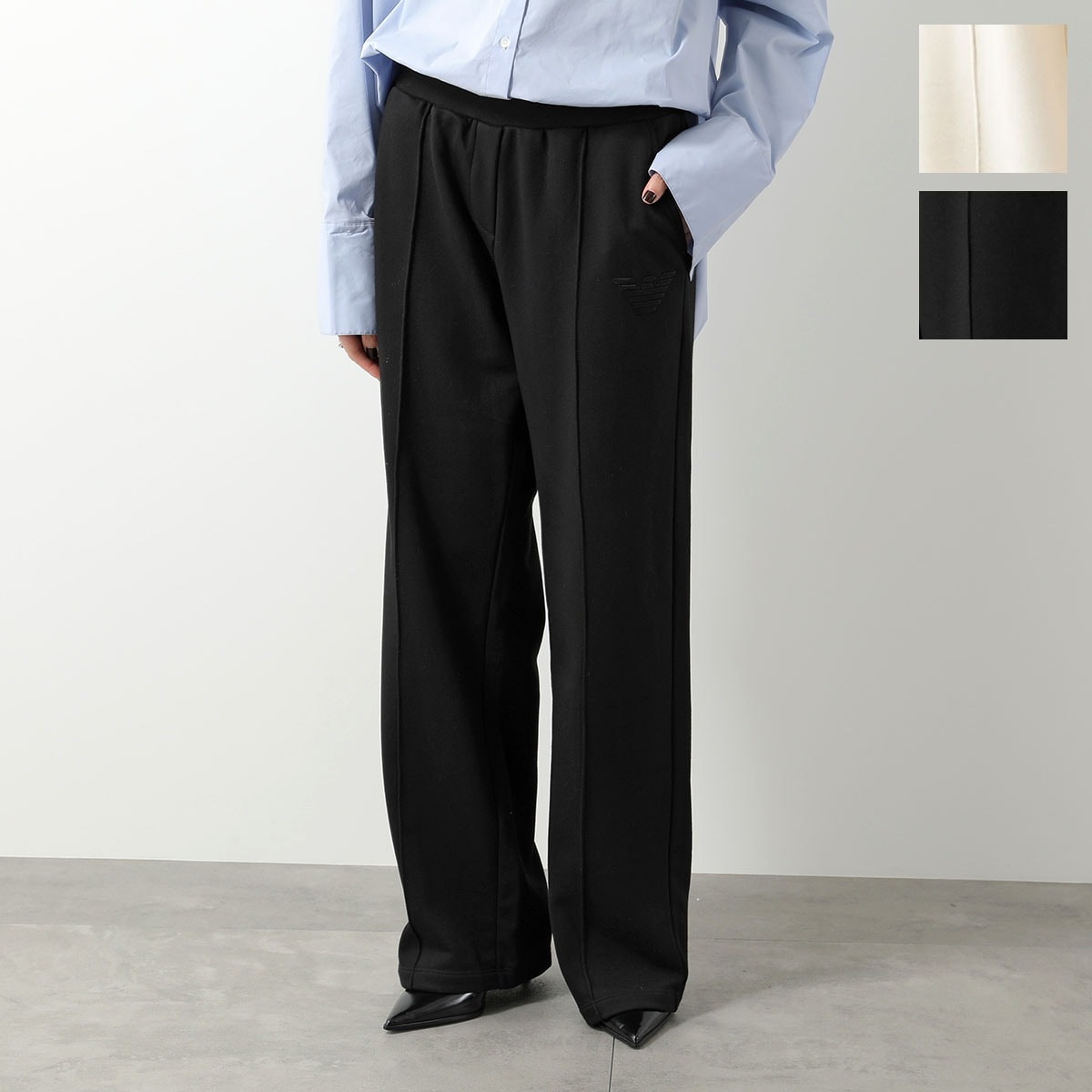 EMPORIO ARMANI エンポリオアルマーニ パンツ EW002053 AF15356 レディース スウェット ルーズフィット トラウザー 裏起毛 ロゴ カラー2色