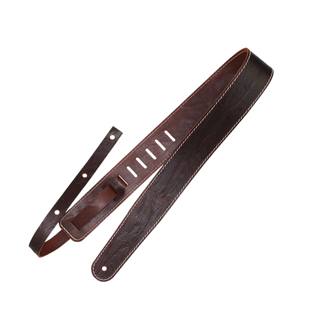 Richterシリーズ ハンドメイド仕様本革ギターストラップ Raw II Contour Wrinkleシリーズ 1515 Brown 幅広6cm ドイツ製