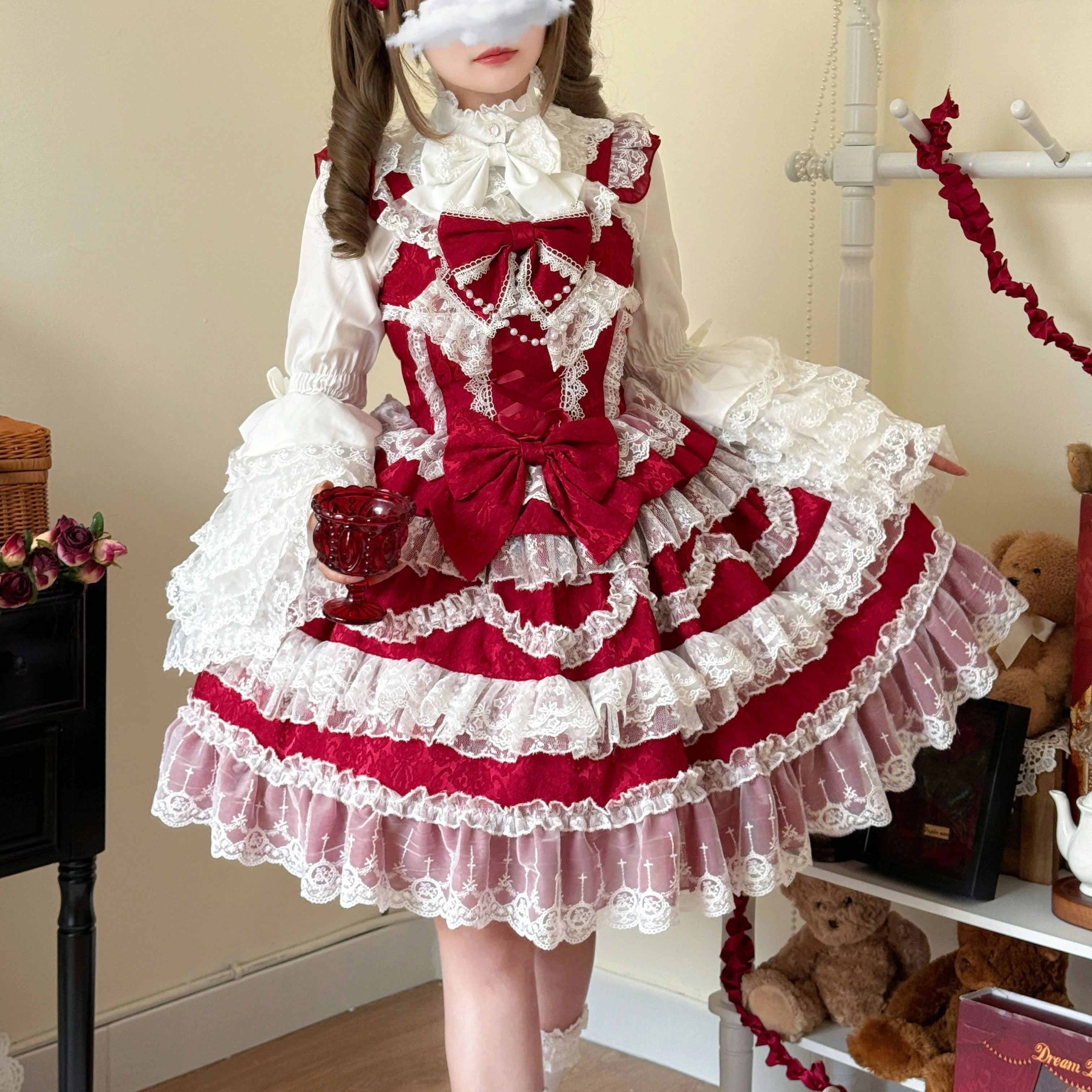 /新発/数量限定/Lolita系 /宮庭ドレス/ワンピース　jsk　OP　日常　写真　舞台　変装/ロリータ トップス 萌え ゴスロリ ロリータファッション　吊りスカート 花嫁洋服 ウエディングドレス