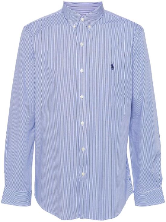 POLO RALPH LAUREN Men Long Tops 710 928254 007 095 BLUE WHITE HAIRLINE STRIPE