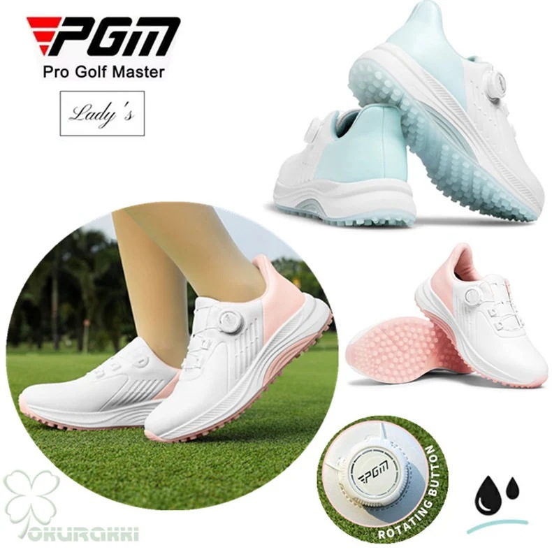 ゴルフ ゴルフシューズ 夏用 快適 通気 ダイヤル式 ソフトスパイク レディース スパイクシューズ スニーカー 靴 女子 防水 人工皮革2506gfshoe12 6,967円