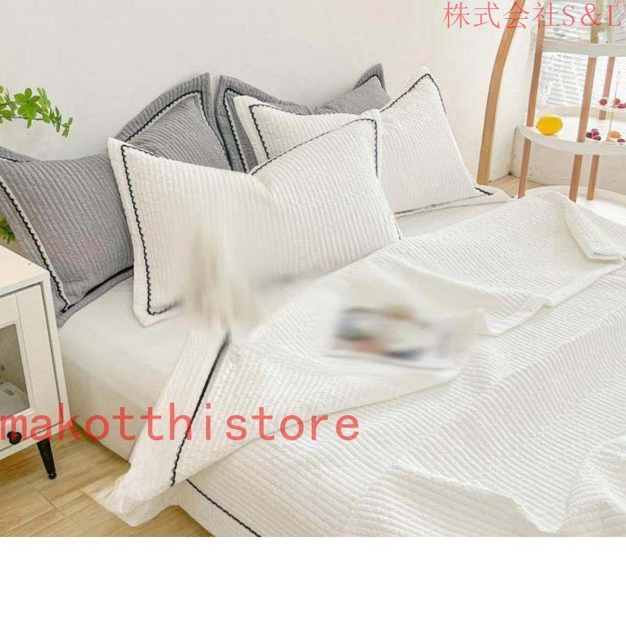 夏布団 洗える 肌掛け布団 シングル 3点セット 枕カバー 掛け布団 夏 涼しい 掛布団 キルトケット ダブル 4点セット 韓国風 姫系 可愛い かけふとん