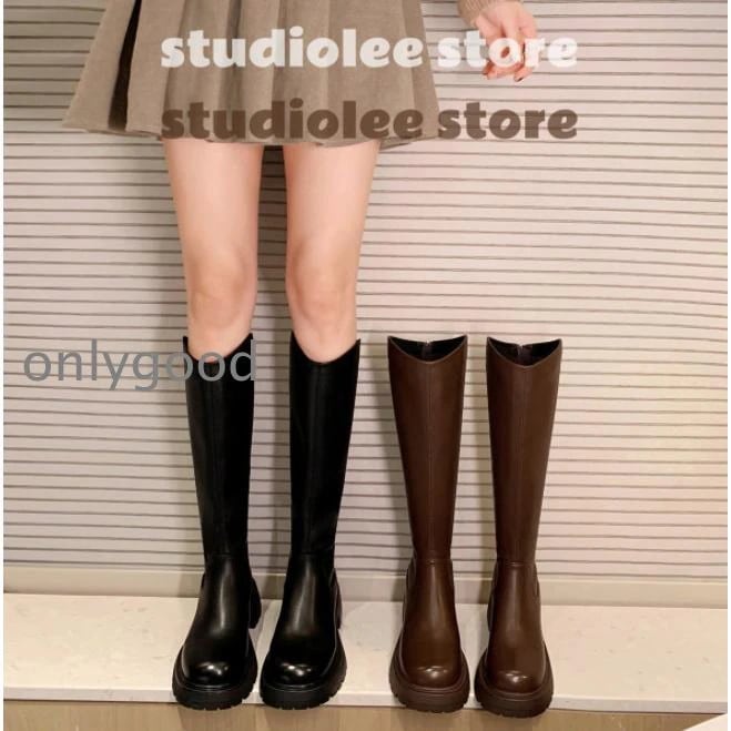 ロングブーツ ブーツ レディース ロング 黒 大きいサイズ 歩きやすい ジョッキーブーツ サイドゴア 美脚 長いブーツ ブーツ 疲れない 太ヒール ローヒール