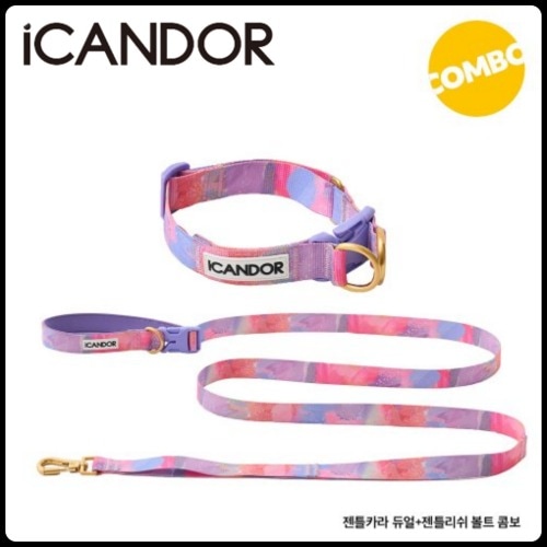セット商品* 首輪 リード ペット 犬 GENTLE COLLAR DUAL+GENTLE LEASH_MILKY WAY