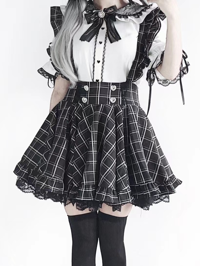 ランドマイン量産型3メートル大スカートふわふわサスペンダースカート可愛い