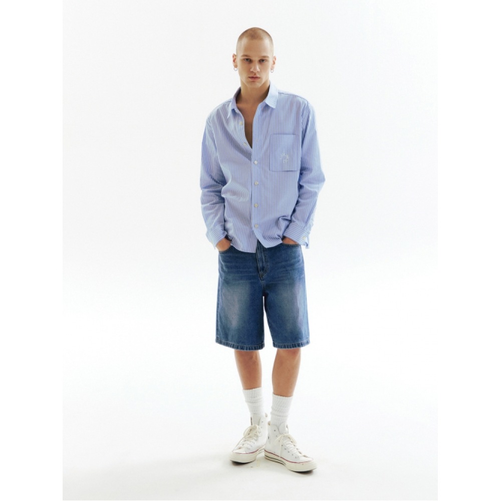 チャウウベーシックブルーデニムショーツ_CW1A_B03MBL