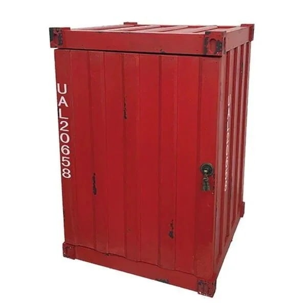 収納ボックス コンテナ 棚 ラック アンティーク キャビネット ガレージ風 ヴィンテージ ディスプレイ 扉付き 完成品 幅400x奥行き400x高さ600mm