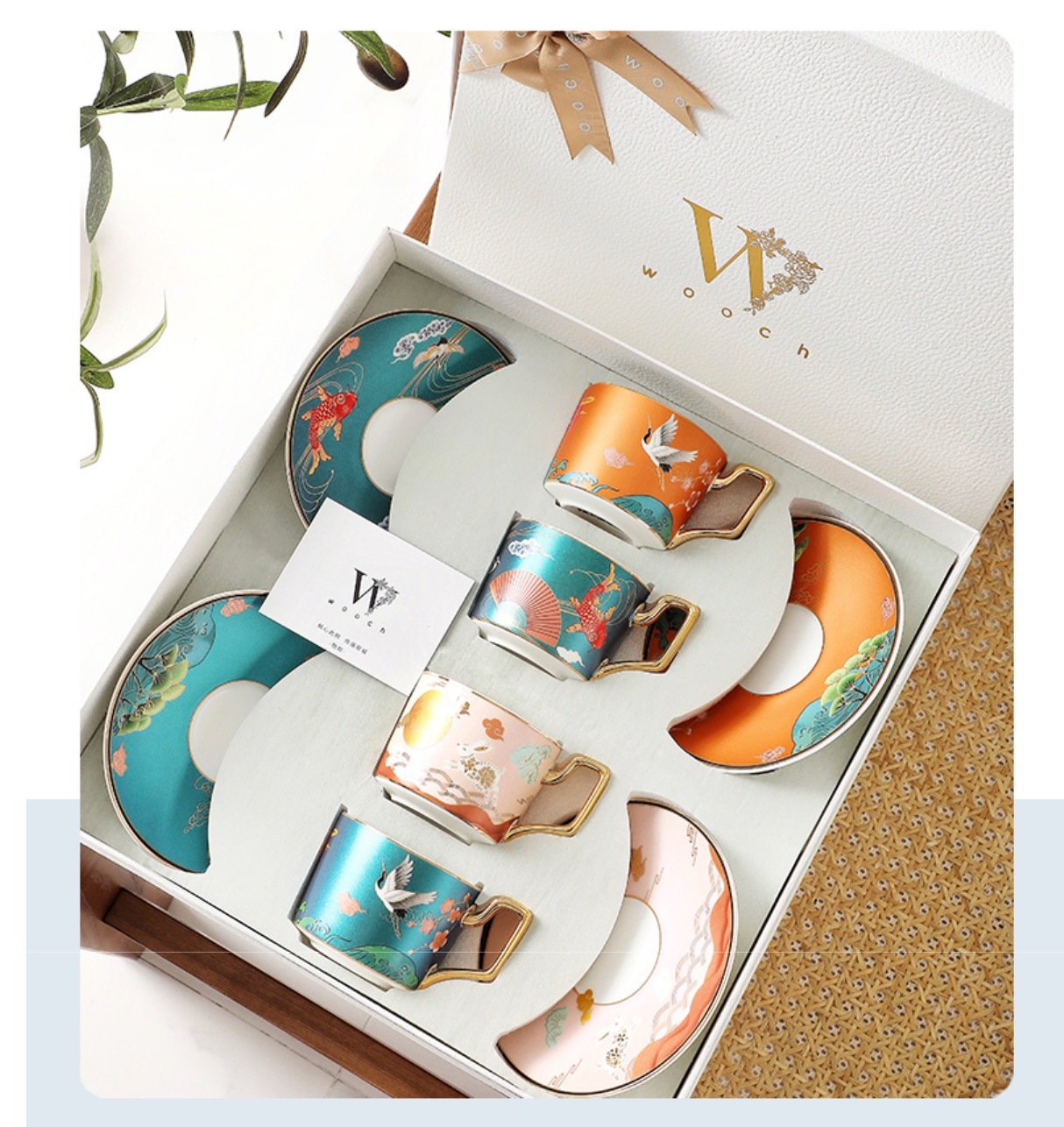 コーヒーカップセット 中国風 精巧な贈り物 祝日の誕生日プレゼントに適しています