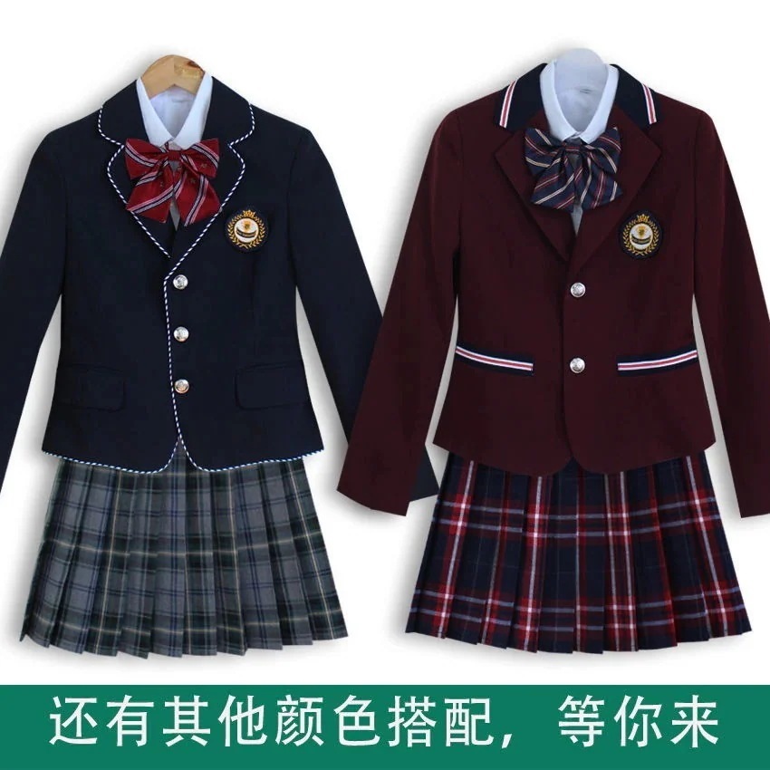 韓国 イギリスのカレッジ風女子学生服スーツスーツクラス制服女子学生服スーツJK制服スーツソフト女子高生その他 ワンピース・ドレス