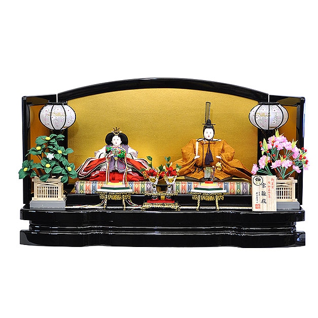 雛人形 ひな人形 お雛様 おひなさま 黄呂染 黄櫓染 黄櫨染 かわいい 手作り 2025年 新作 秀光 限定品 送料無料 コンパクトミニ 初節句 ひな祭り 親王 二人 ２人 平飾り 平安寿峰 男雛 女