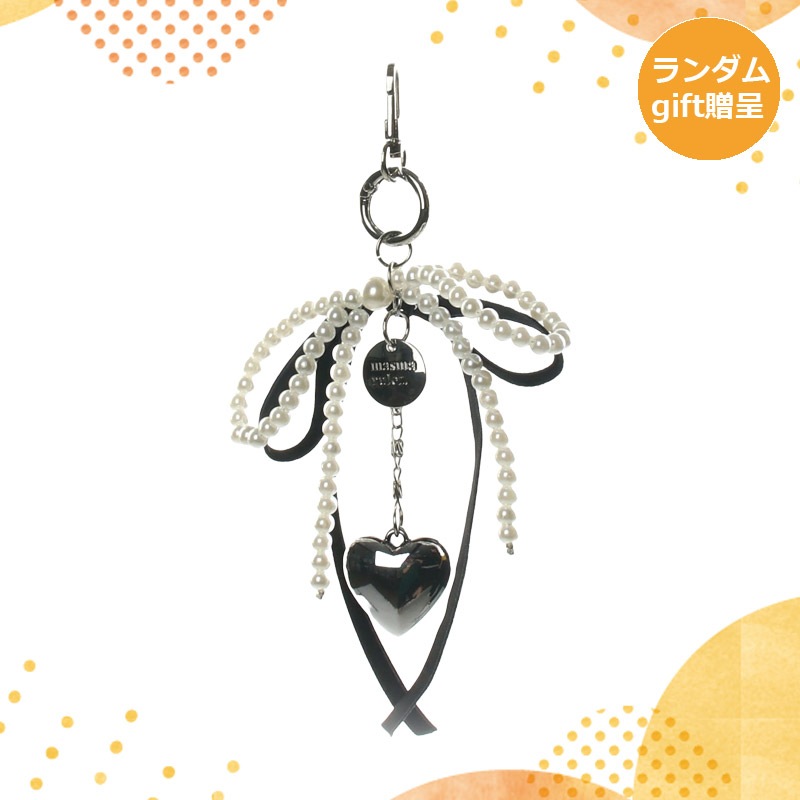 5010957227 パールリボンキーリング 韓国 ファッション アクセサリー バッグキーホルダー キーリング オーリング バッグチャーム 推し活 可愛い トレンド バレエコア 淡色 公式 正規品