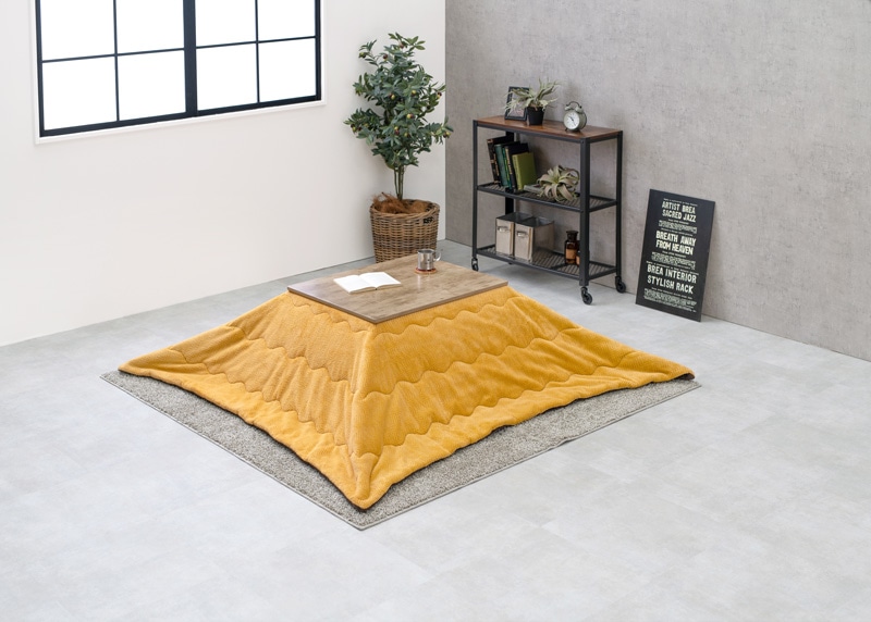 こたつセット こたつ うす掛布団 2点セット アンティークナチュラル/イエロー 75x60cm ヴィンテージテイスト 継足 オールシーズン コタツ テーブル 17,612円