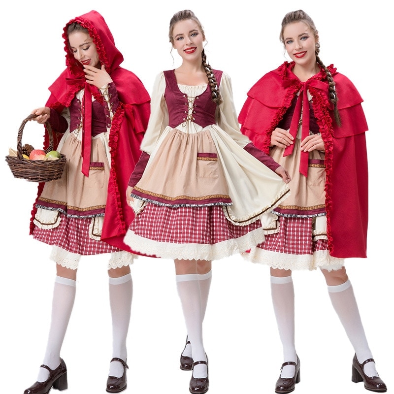 ハロウィン赤ずきんちゃんドラマ大人赤ずきんちゃんドレス少女マッチ売り大人赤ずきんちゃんコスチューム