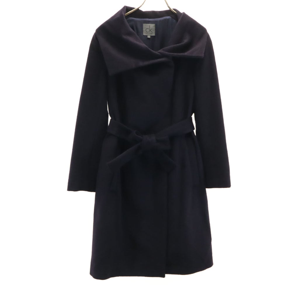 アンゴラブレンド コート 4 ネイビー レディース