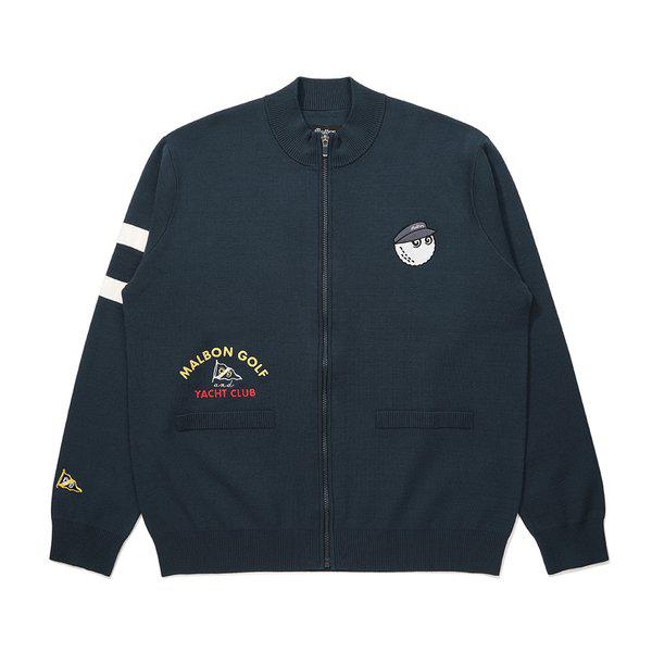 [マルボン公式] ニット フルジップアップ ジャケット NAVY (MAN)