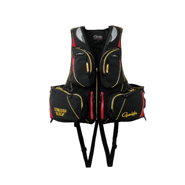 がまかつ ライフジャケット GM2183 アルテマシールドプロ フローティングベスト ブラック/レッド LL