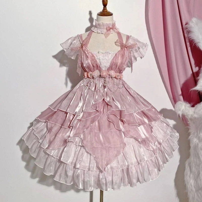 リトルフラワーリトルフラワーウェディングロリータドレスゴージャスでエレガントなjskドレスリトルフラワーコス服アンアン