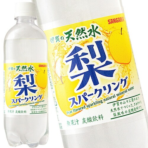 [送料無料] サンガリア 伊賀の天然水梨スパークリング 500mlPET48本[24本2箱]【58営業日以内に出荷】
