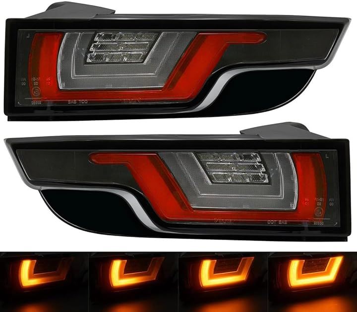 レンジローバー イヴォーク 2012-2018 流れて光る シーケンシャル/ノーマル点灯切替SW付 ウインカー LED テールランプ ライト クリアレンズ仕様 安心の日本企業