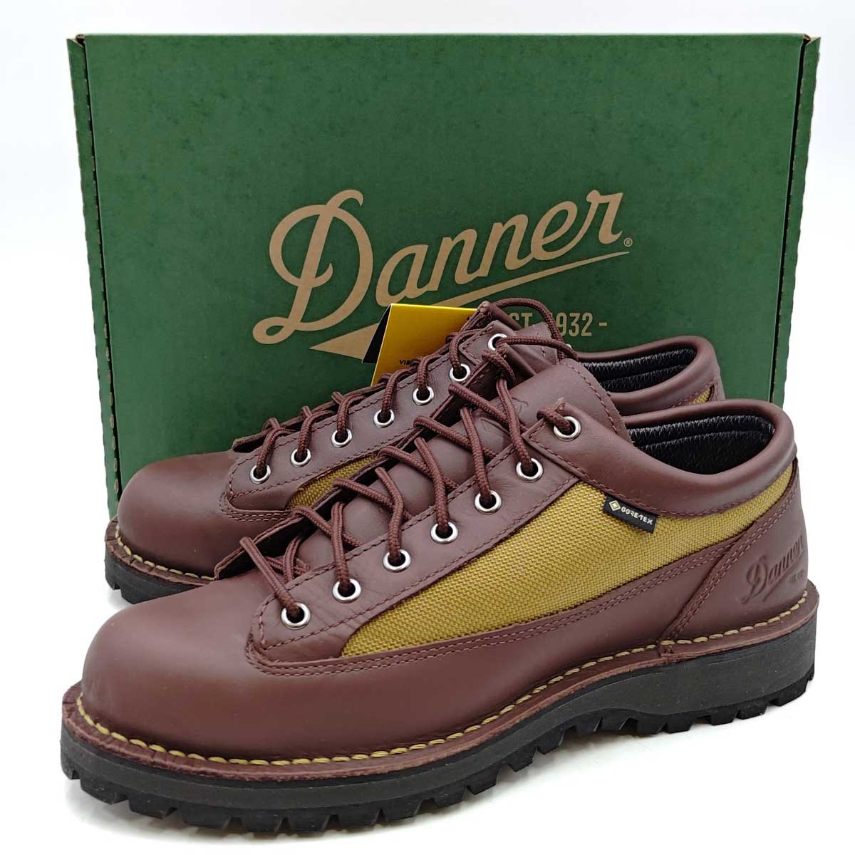 【中古・未使用品】ダナー FIELD LOW フィールドロー レザーブーツ 26cm ダークブラウン ベージュ D121008 メンズ Danner