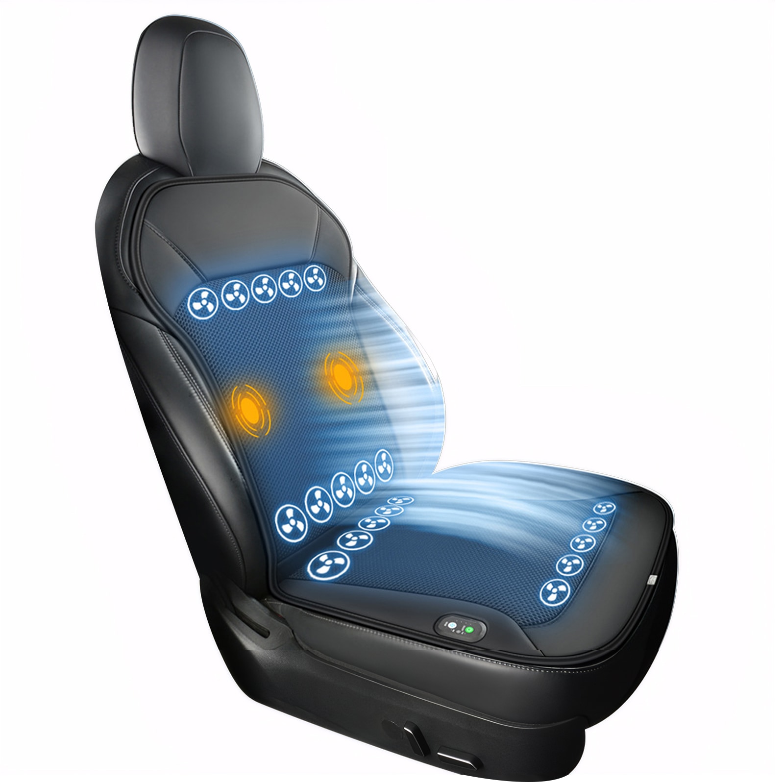 カーファンシート シートクーラー クール 車 ファン 冷却 ベンチレーション シガーソケット ターボ 冷感 暑さ対策 (24ファン+マッサージ) 8,345円