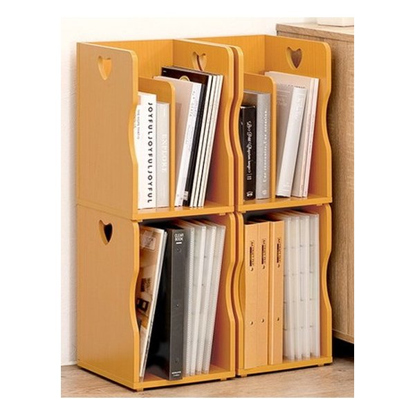 ブックスタンド ライトナチュラル 4個組 幅24.5×奥行25.5×高さ35cm 1台 MM-6805LNTS