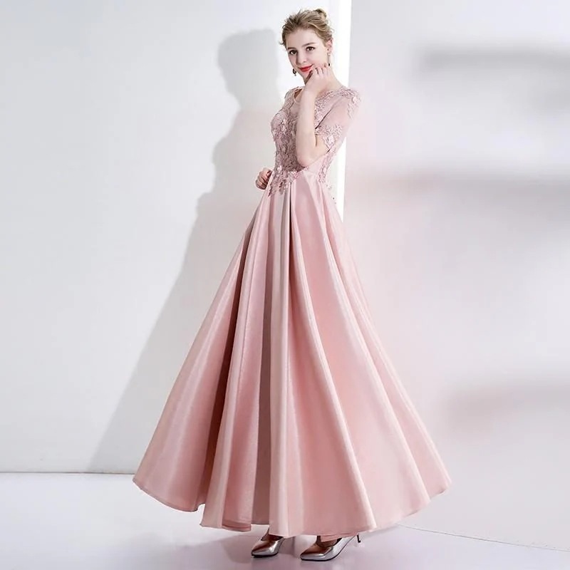 ウェディングドレス ウエディングドレス カラードレス パーティードレス 結婚式 長袖 ロングスリーブ ピンク 演奏会 安い イブニングドレス 二次会ドレス 花嫁 フォーマルドレス コンサート 発表会