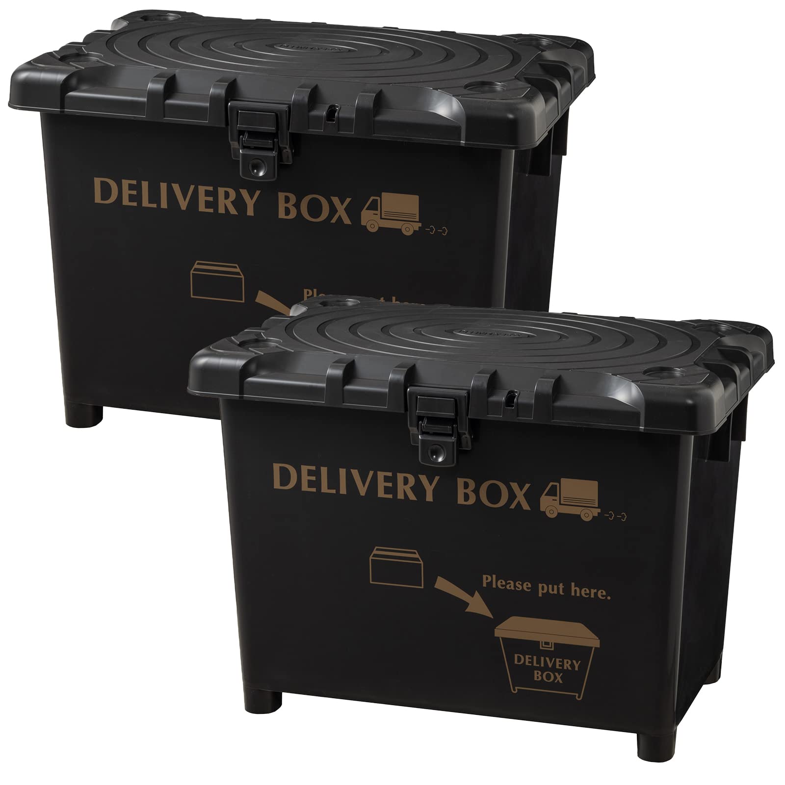 即日発送 平和工業(Heiwa Kougyou) 宅配ボックス デリバリーボックス 日本製 ダークグレイ 70L 2個セット