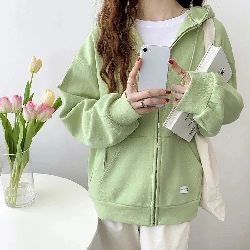 製品気質パーカーレディーススウェットトップス長袖アウターフード秋冬カジュアルシンプル体型カバーおしゃれ吸水速乾