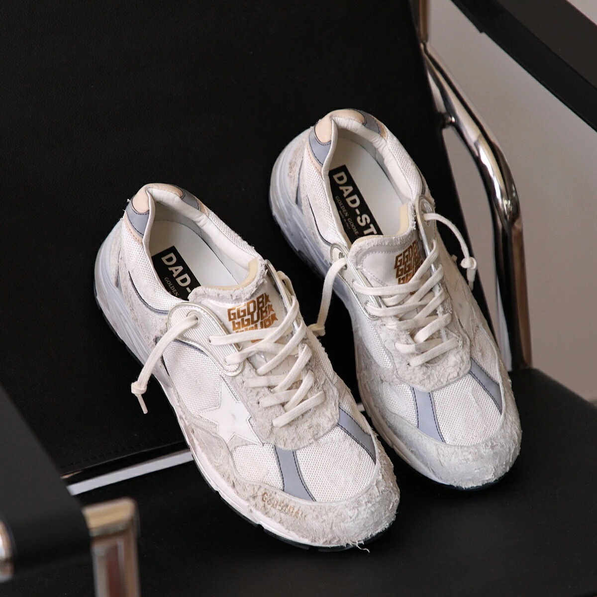 GOLDEN GOOSE ゴールデングース スニーカー RUNNING DAD Dad-Star GMF00199 F002156 メンズ ローカット ヴィンテージ加工 ユーズド加工 スウェード