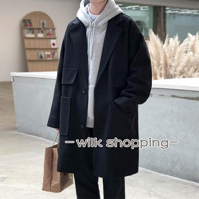 【新作登場】チェスターコート メンズ 厚手 コート 冬アウター キレイめ 冬コート ラシャ スタイリッシュ 秋コート ブラック ラシャコート