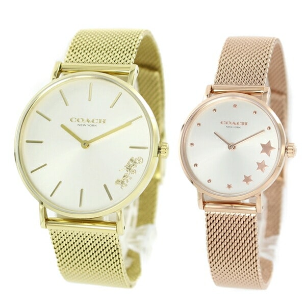 ペア価格 2本セット COACH コーチ 腕時計 手表 ペアウォッチ メンズ レディース イエローゴールド ピンクゴールド 1450312514503520 誕生日プレゼント ポイント消化