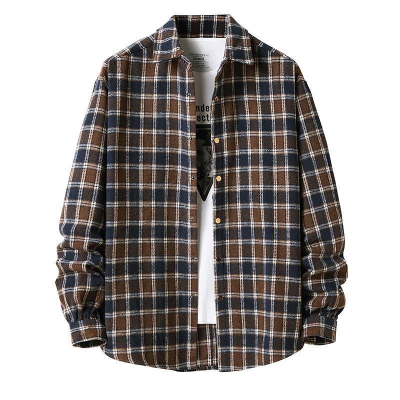 ネルシャツ チェックシャツ メンズ ネルチェックシャツ 秋冬 長袖シャツ コットン シャツ カジュアル おしゃれ ペアルック カップル かっこいい ワークシャツ