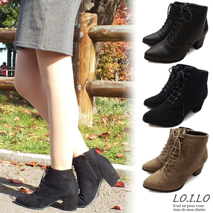 履くだけでカッコよく決まる！大人の女性を演出するレースアップショートブーツマニッシュな魅力をコーディネートにプラス！袴(はかま)に合わせてもな優秀ブーツです！レディース レー