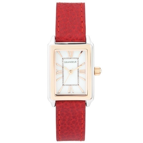グランドールエレガンス レディースウォッチカラフルレザーバンドシリーズ トマトレッド