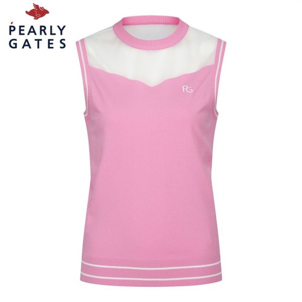 (Paris Gates) 女性用チュールミックスカラーラインニットベスト