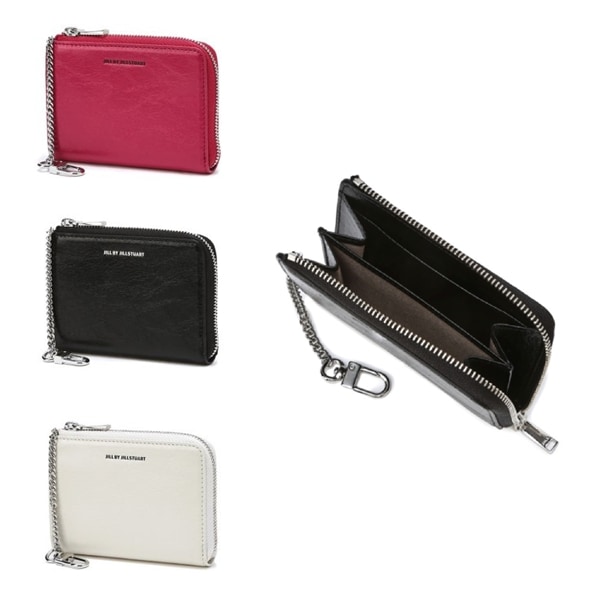 JILL BY JILLSTUART エッグ ジップアラウンド ワレット レザー 財布 チェリージュビレ / ブラック / ストーンホワイト 正規品 小物 JLWA3F020