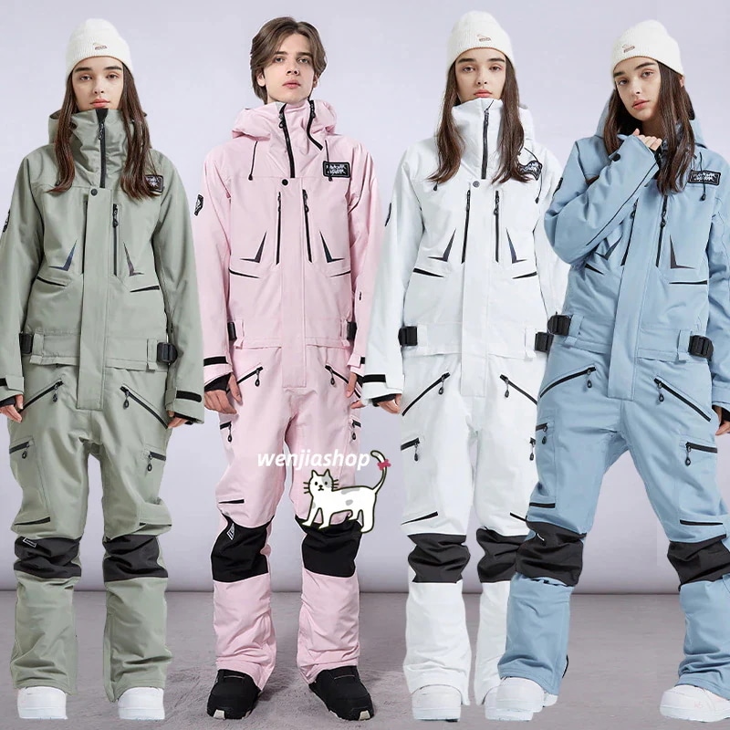 【急速出荷!】スノーボードウェア つなぎ 上下セット レディース メンズ 男女兼用 スノーウェア スキーウェア オールインワン パンツ 韓国風 スノボウェア 防水 防寒　防雪保温防風通気