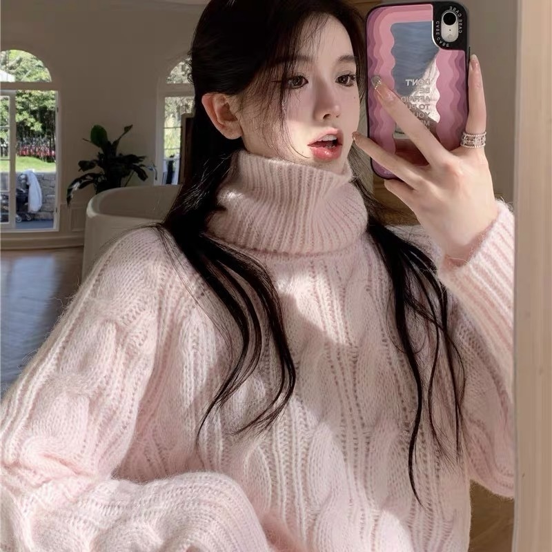 トップス ニットソー セーター プルオーバー ショート ショート丈 袖あり 長袖 ハイネック タートルネック ワイド かわいい 大人可愛い きれいめ シンプル カジュアル 大人 上品 おしゃれ お洒落